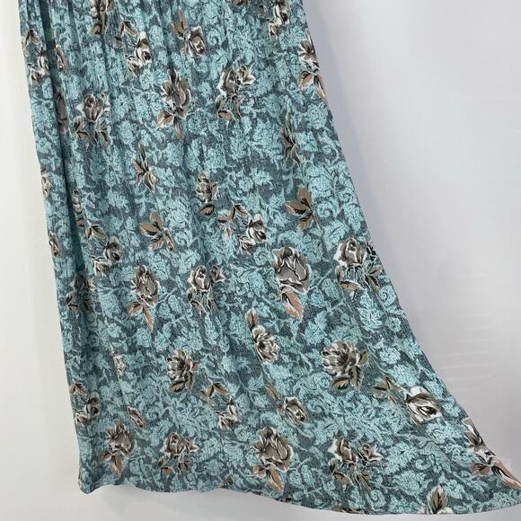 Vintage Molly Malloy Floral Midi Dress‎ Turquoise Cottagecore Grannycore Small - Picture 5 of 9